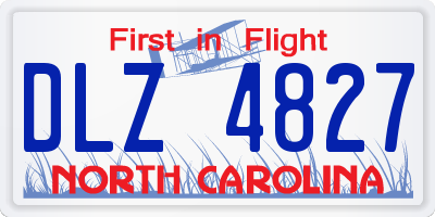 NC license plate DLZ4827