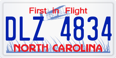 NC license plate DLZ4834