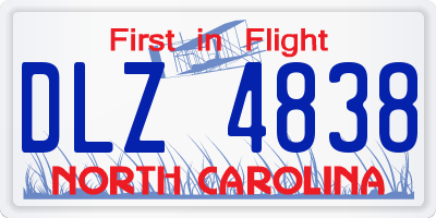 NC license plate DLZ4838