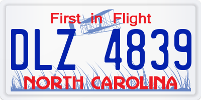 NC license plate DLZ4839
