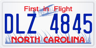 NC license plate DLZ4845