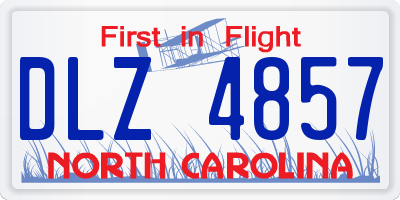 NC license plate DLZ4857