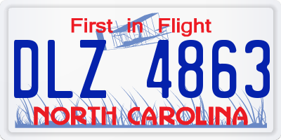 NC license plate DLZ4863