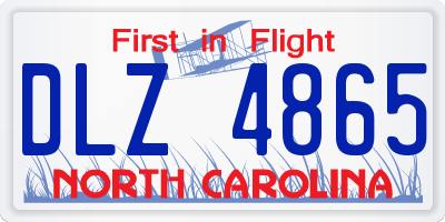NC license plate DLZ4865
