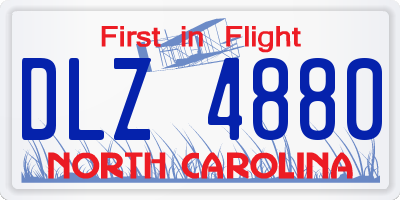NC license plate DLZ4880