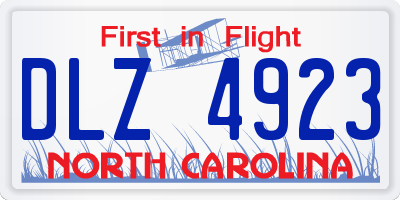 NC license plate DLZ4923