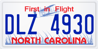 NC license plate DLZ4930