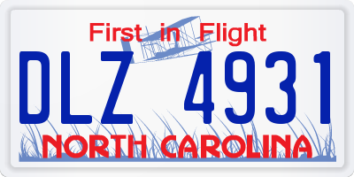 NC license plate DLZ4931