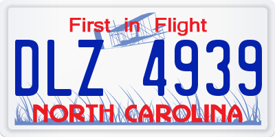 NC license plate DLZ4939