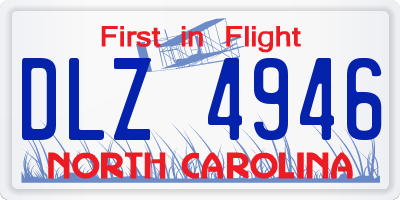 NC license plate DLZ4946
