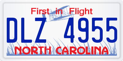 NC license plate DLZ4955