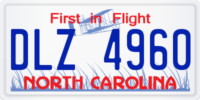 NC license plate DLZ4960