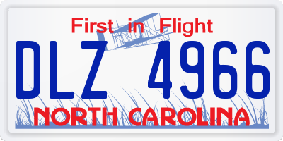 NC license plate DLZ4966