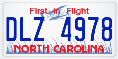 NC license plate DLZ4978