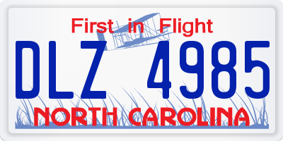 NC license plate DLZ4985
