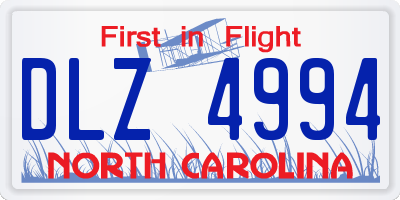 NC license plate DLZ4994