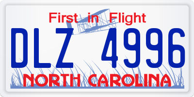 NC license plate DLZ4996