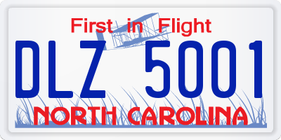 NC license plate DLZ5001