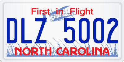 NC license plate DLZ5002