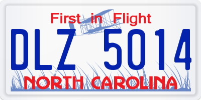 NC license plate DLZ5014
