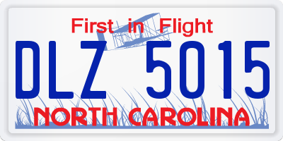 NC license plate DLZ5015