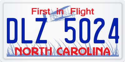 NC license plate DLZ5024