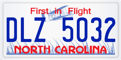 NC license plate DLZ5032