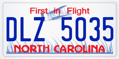 NC license plate DLZ5035