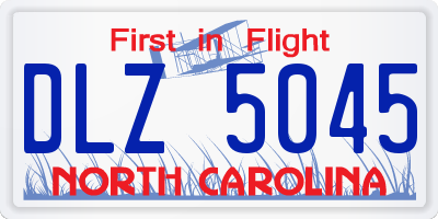 NC license plate DLZ5045