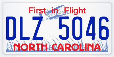 NC license plate DLZ5046