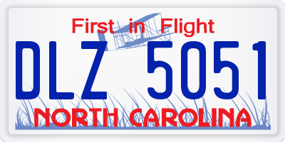 NC license plate DLZ5051