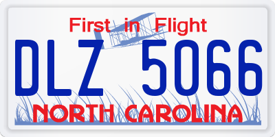 NC license plate DLZ5066
