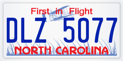 NC license plate DLZ5077