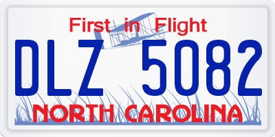 NC license plate DLZ5082