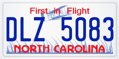 NC license plate DLZ5083