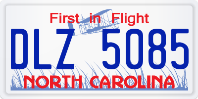 NC license plate DLZ5085