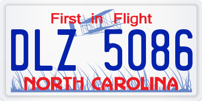 NC license plate DLZ5086