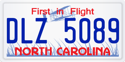 NC license plate DLZ5089