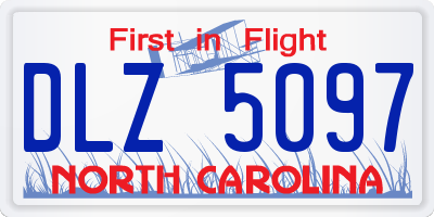 NC license plate DLZ5097