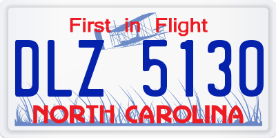 NC license plate DLZ5130