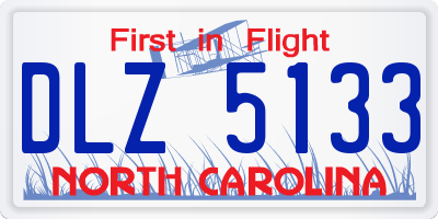 NC license plate DLZ5133
