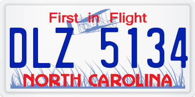 NC license plate DLZ5134