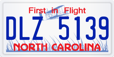 NC license plate DLZ5139