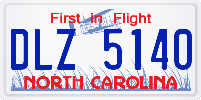 NC license plate DLZ5140