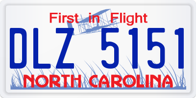NC license plate DLZ5151