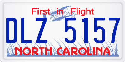 NC license plate DLZ5157