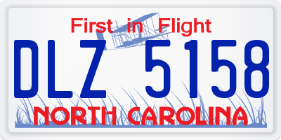 NC license plate DLZ5158