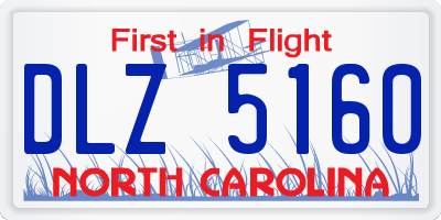 NC license plate DLZ5160