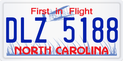 NC license plate DLZ5188