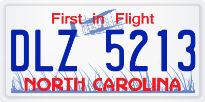 NC license plate DLZ5213